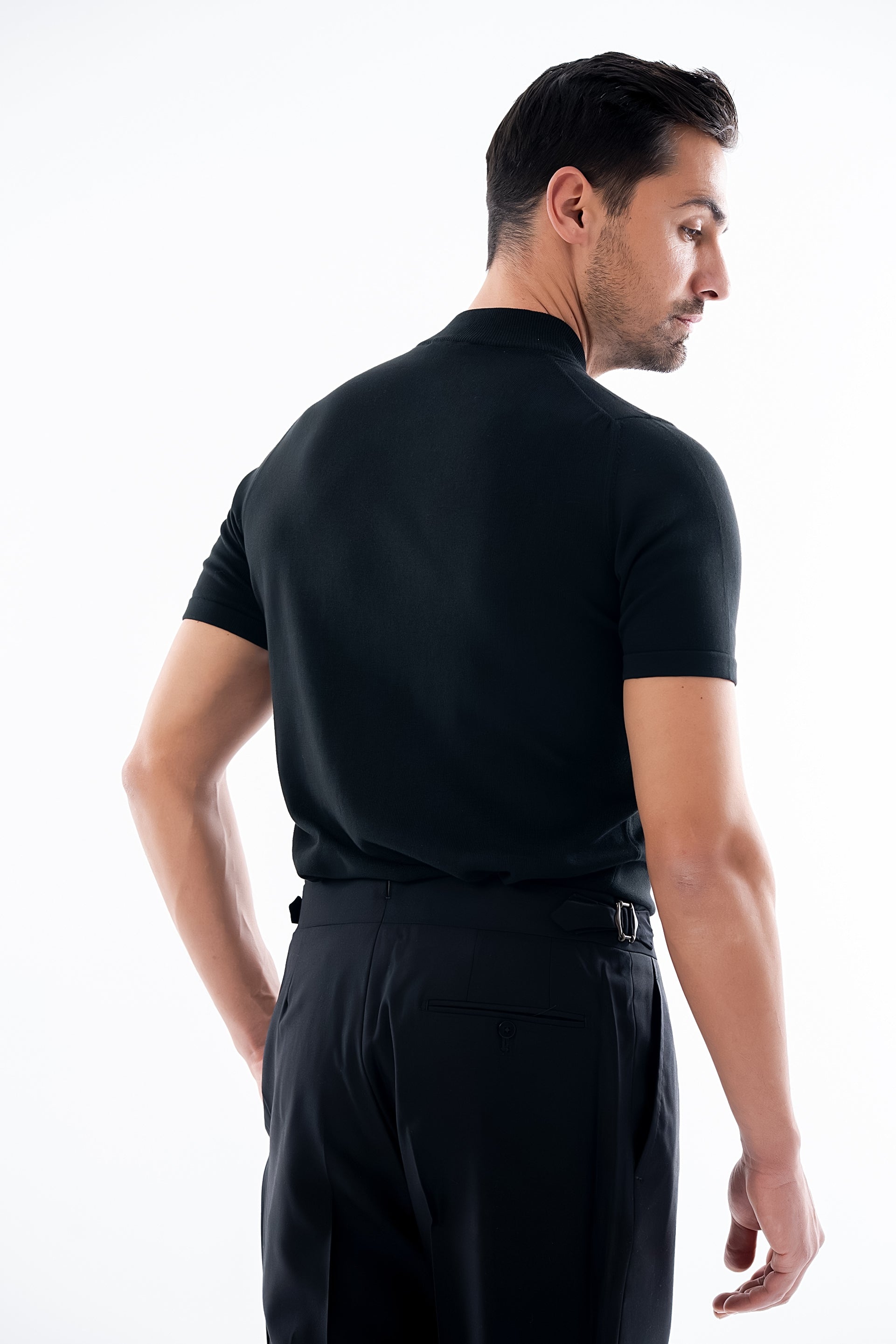 Egyptian Cotton Black Knitted Tshirt