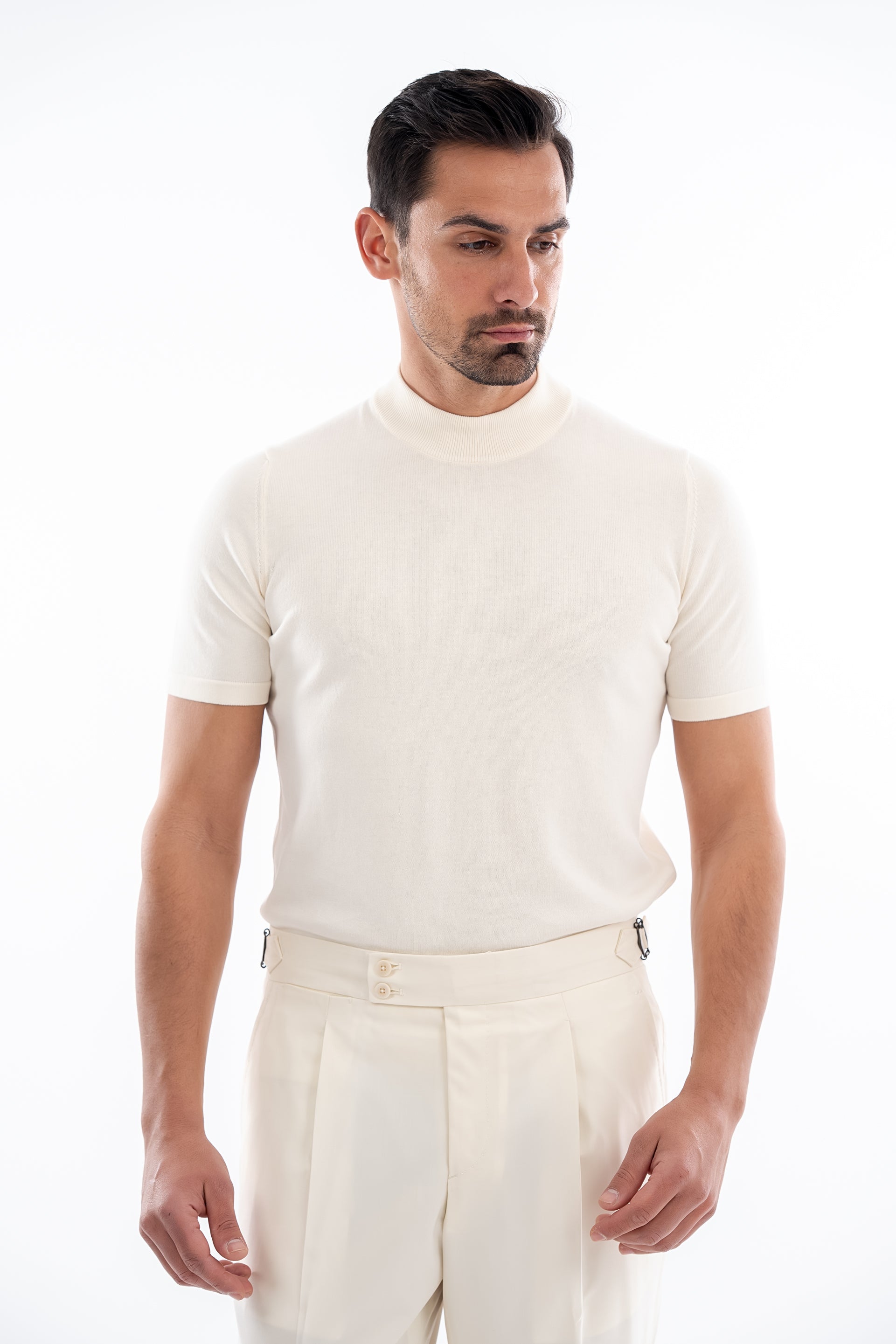 Egyptian Cotton White Knitted Tshirt