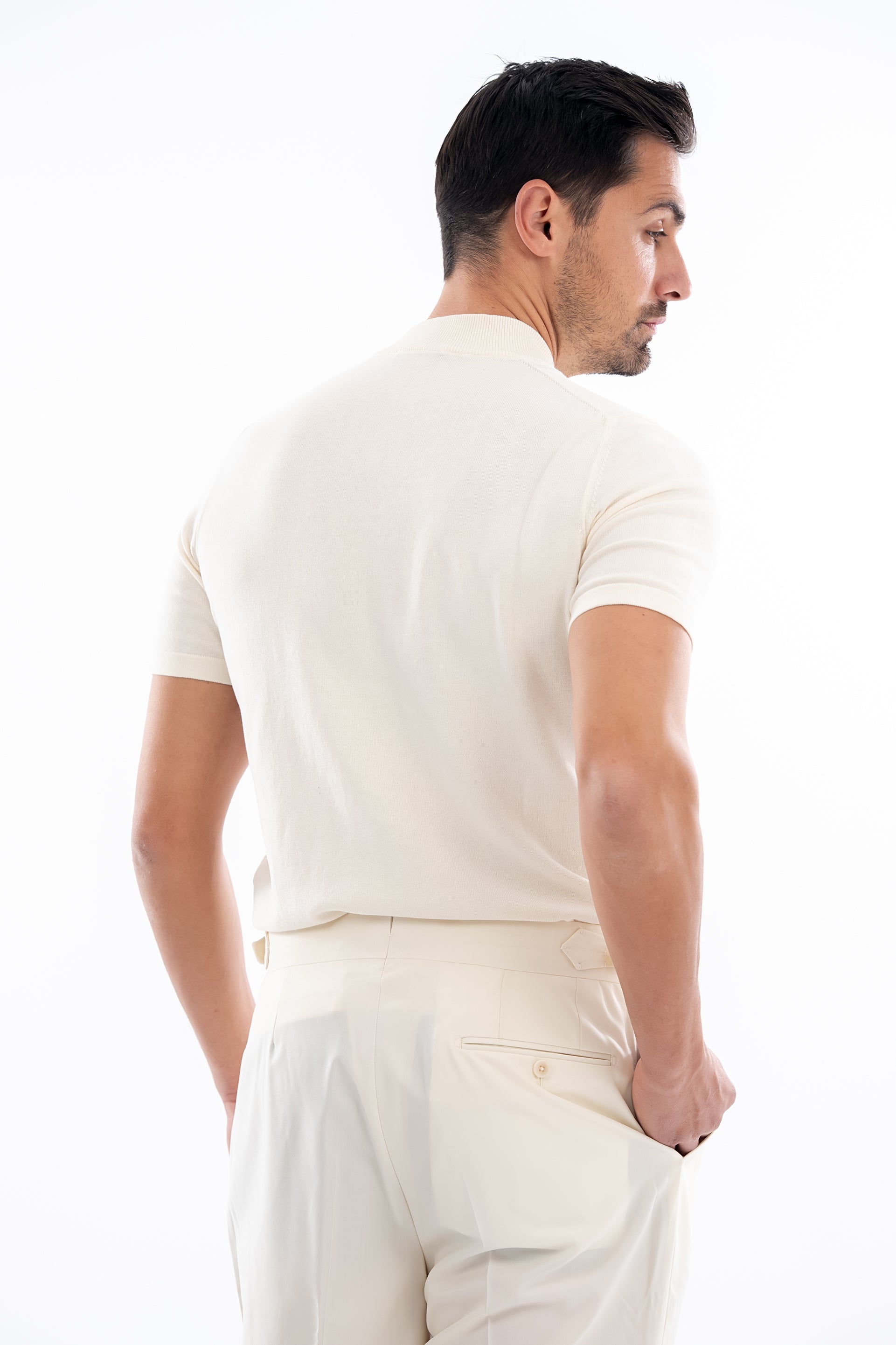 Egyptian Cotton White Knitted Tshirt