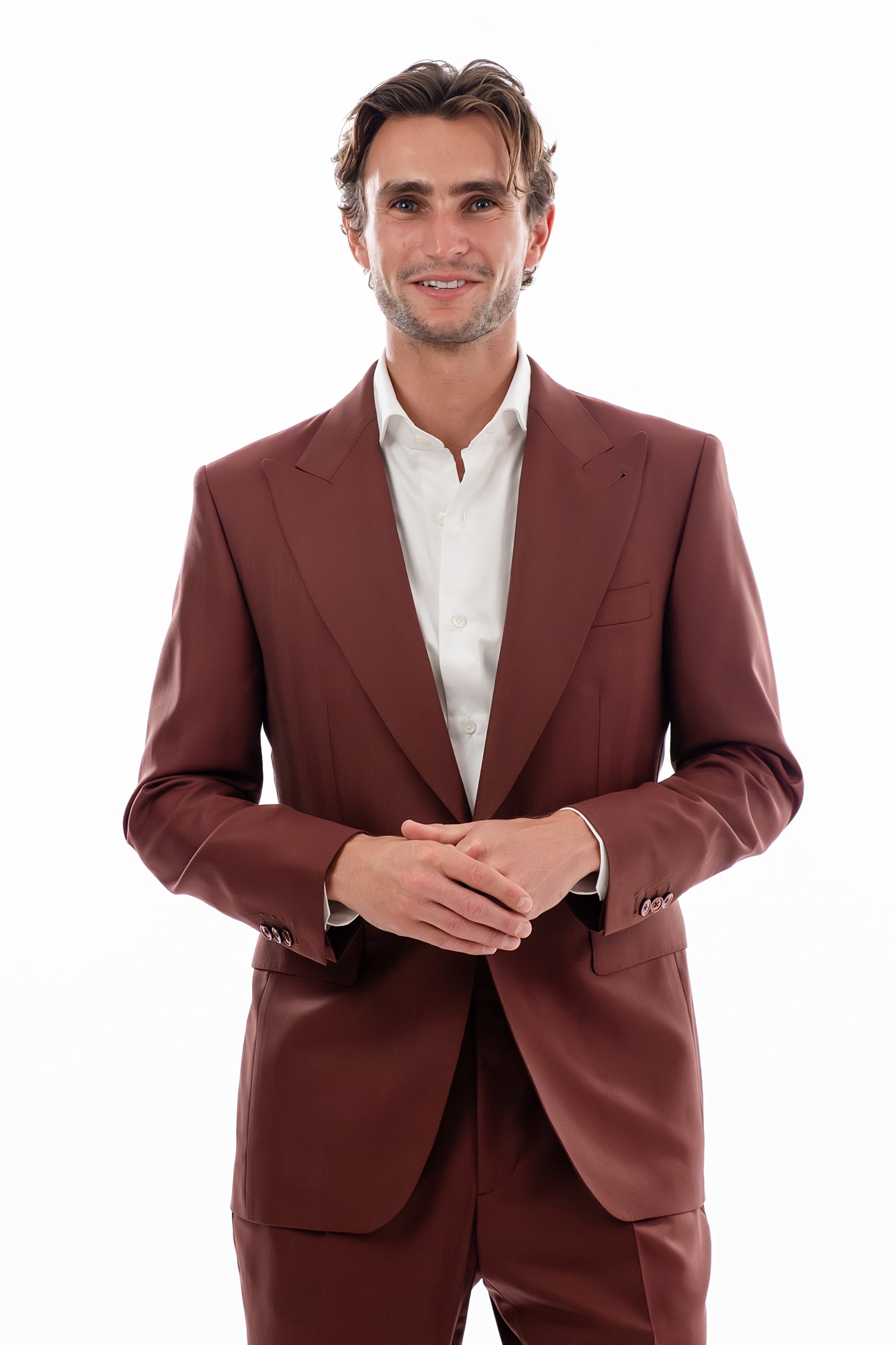Burgundy Herringbone Trousers