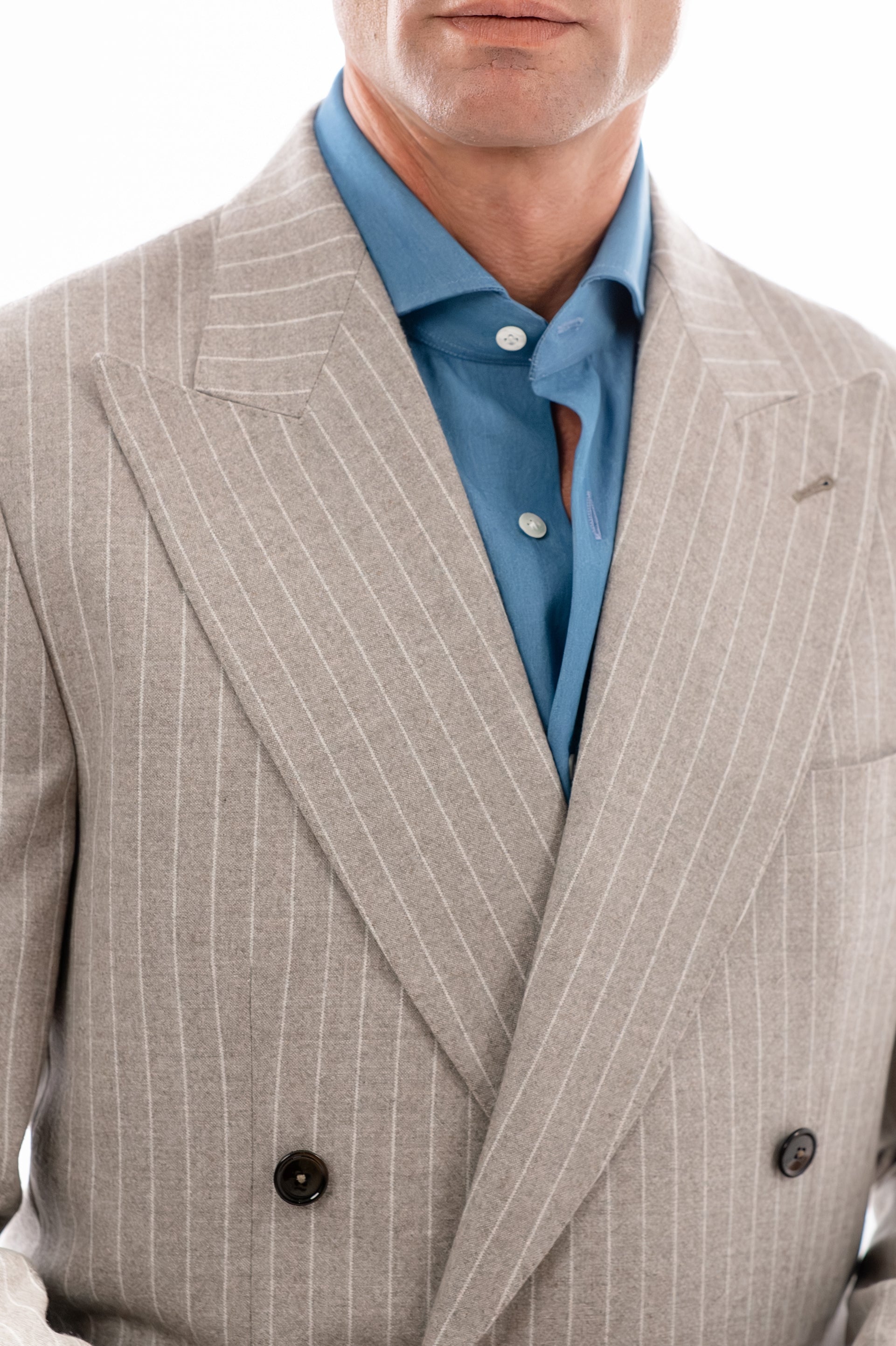 Beige Pinstripe Skyfall Suit