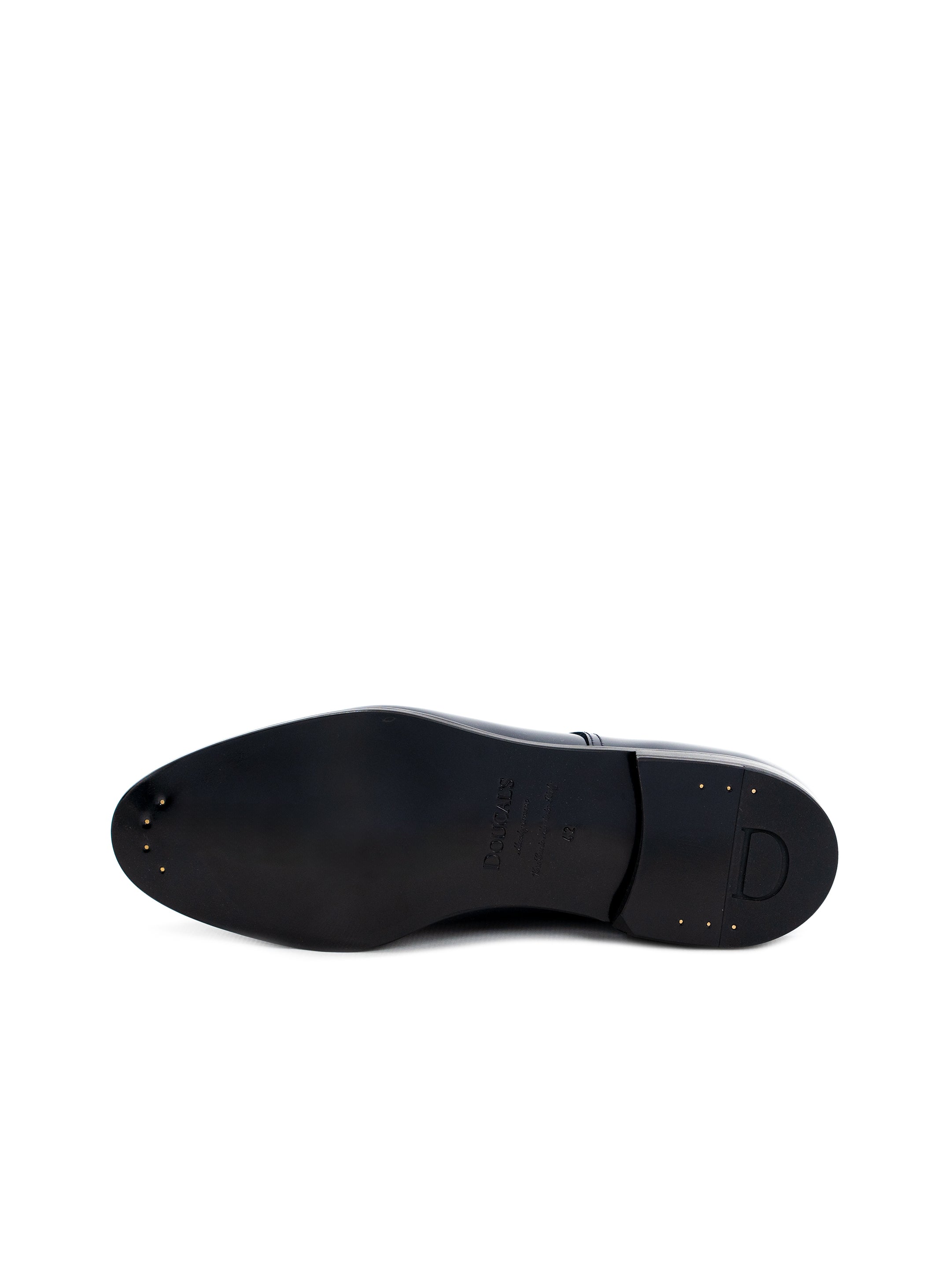 Dark blue patent leather derby
