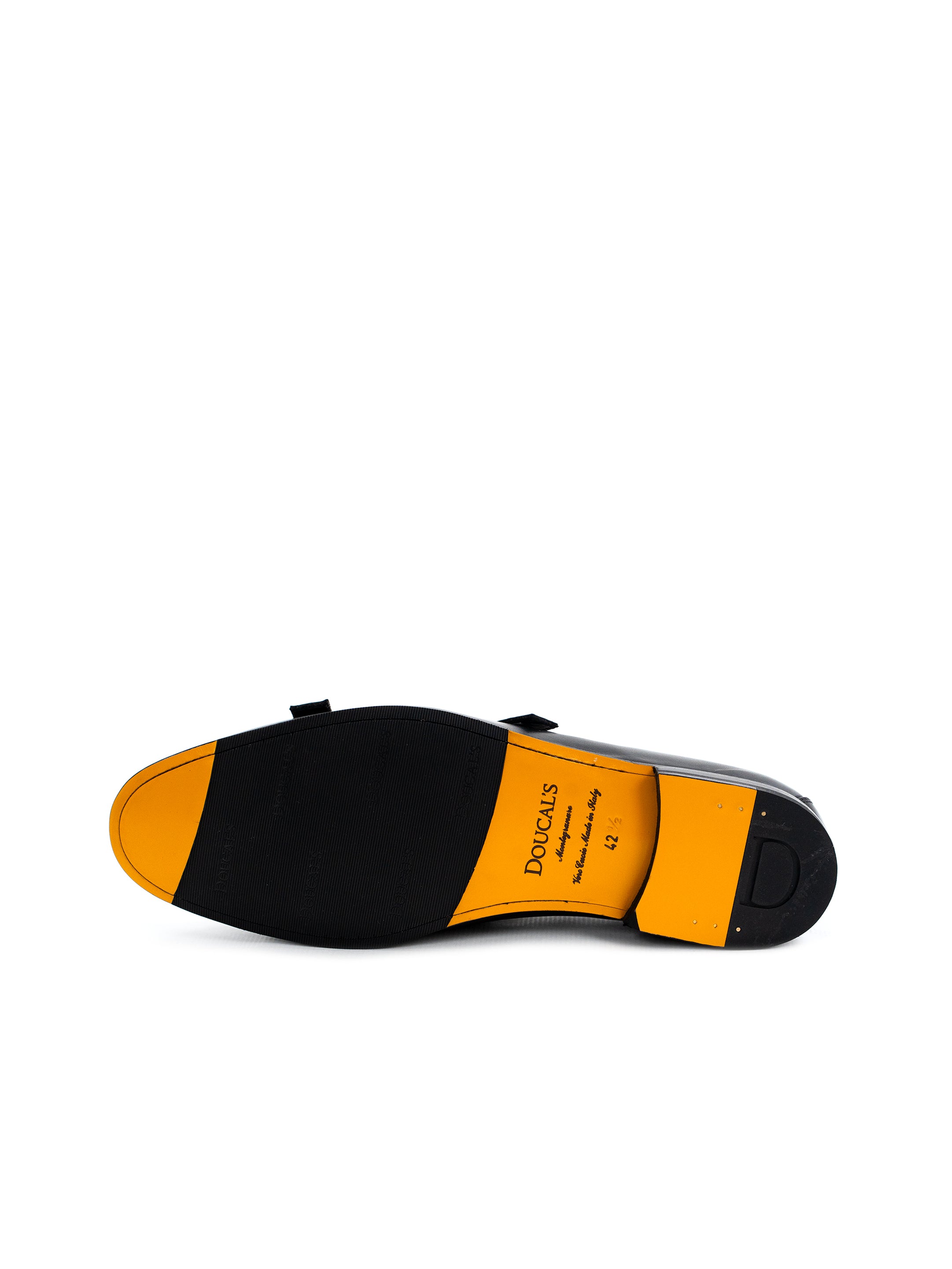 Black double monk loafers
