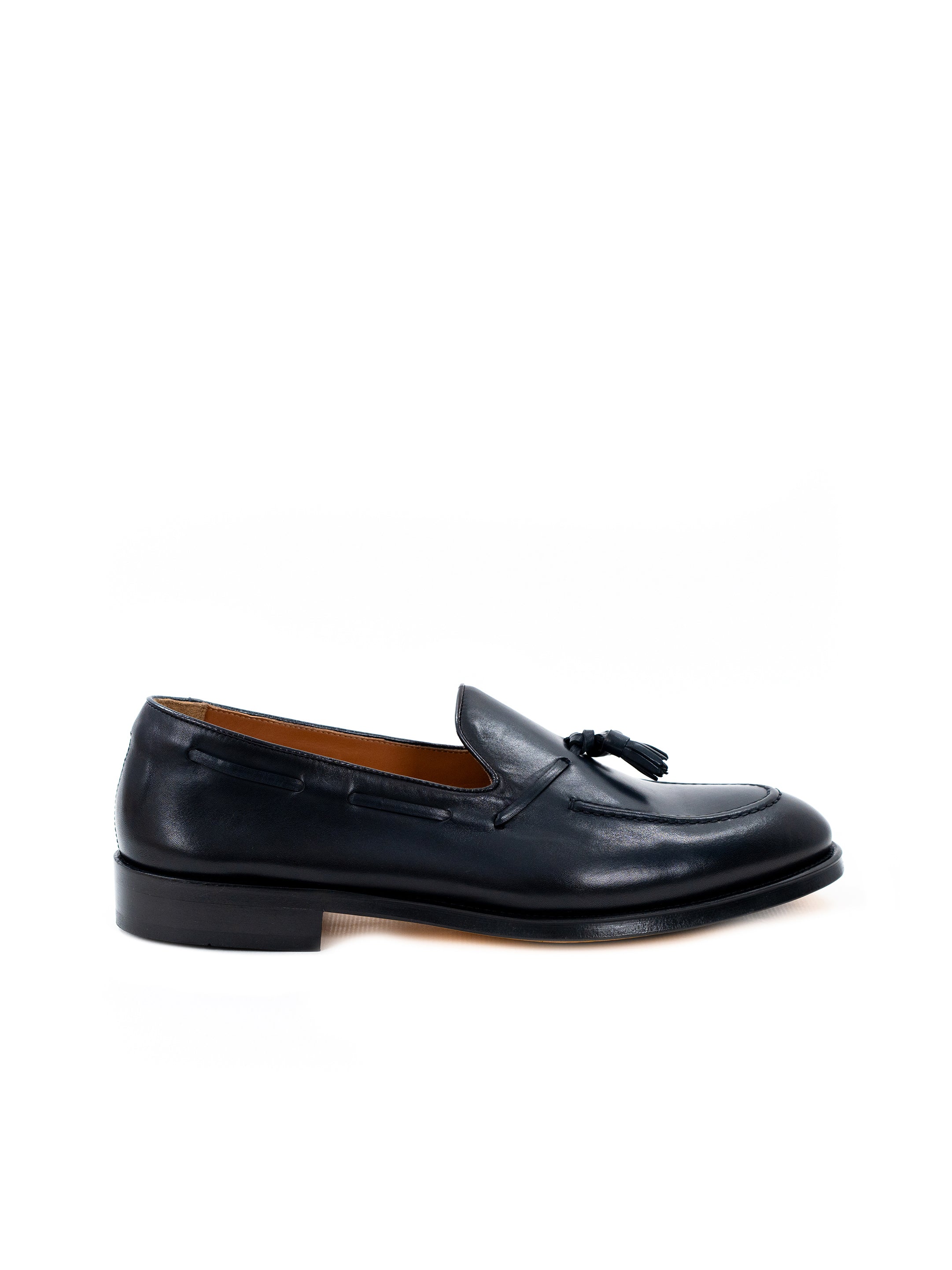 Dark blue tassel loafers