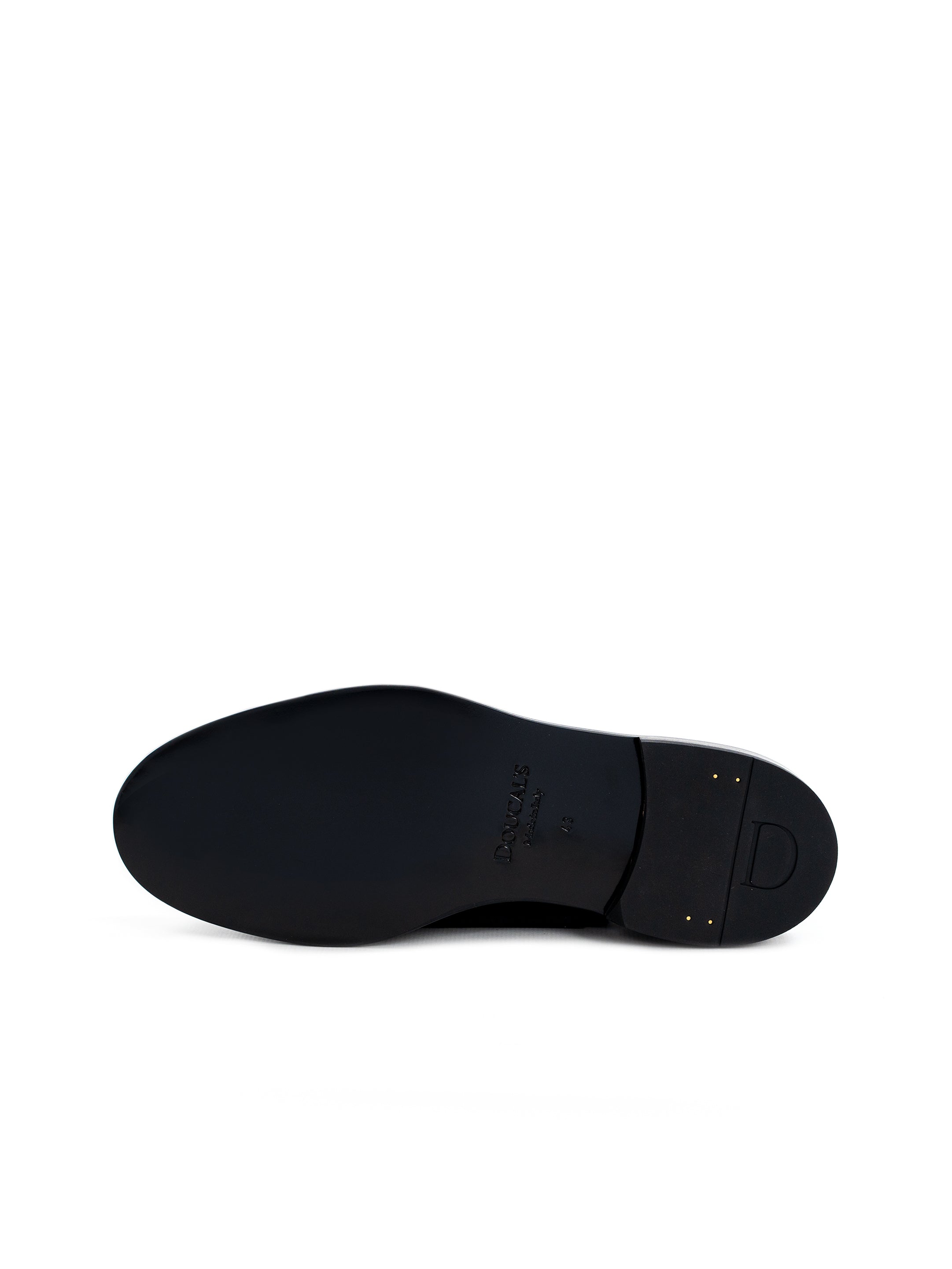 Black patent leather derby