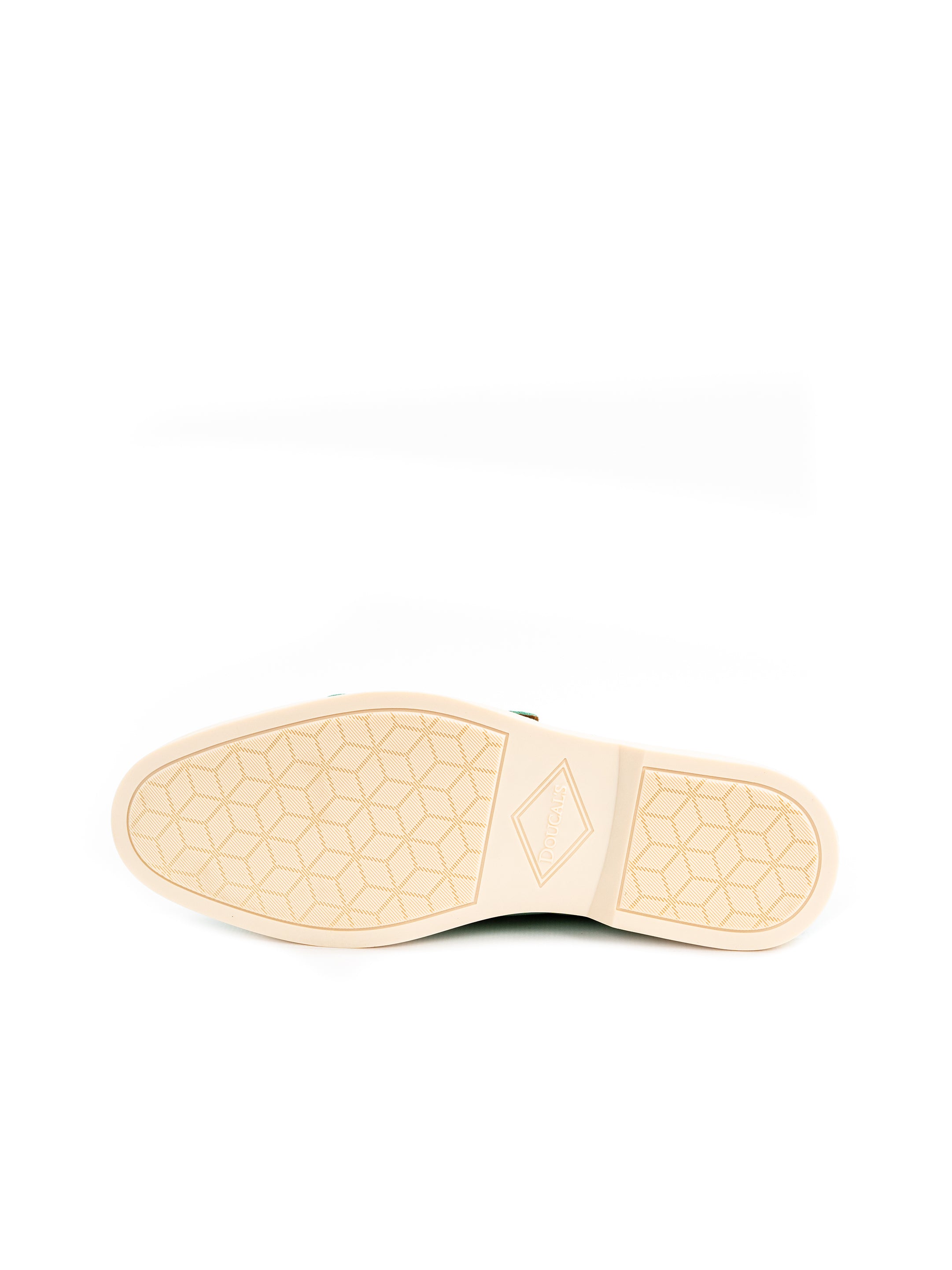 Pistachio double monk loafers white sole
