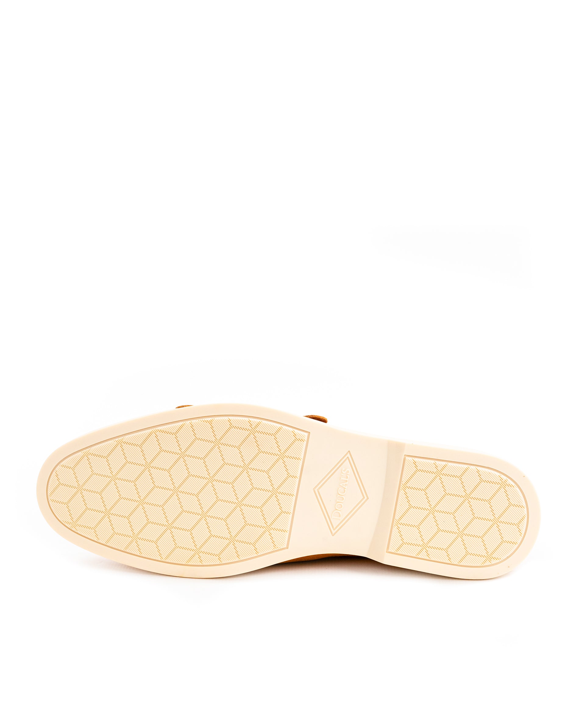 Mustard yellow double monk loafers white sole