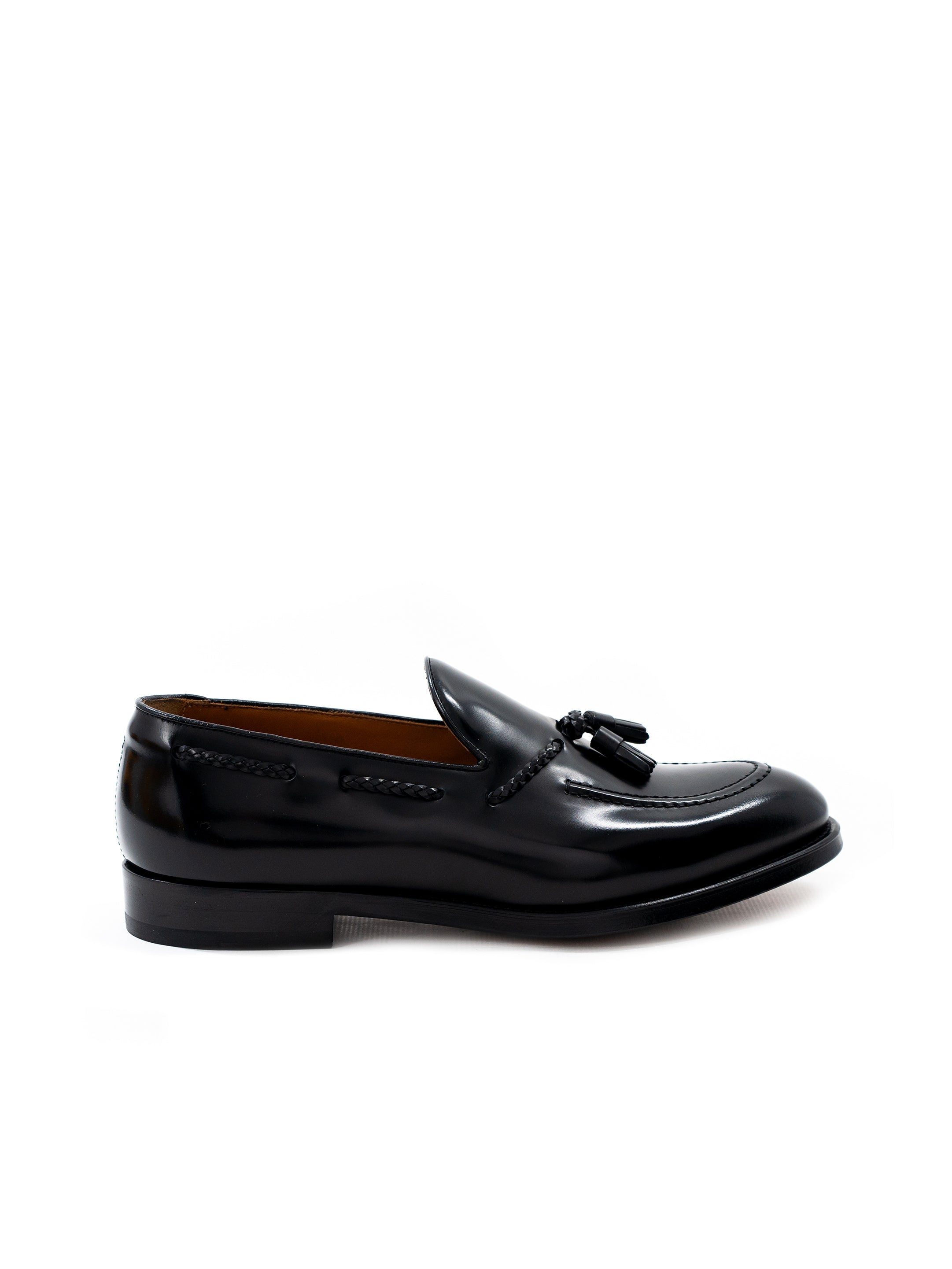 Black tassel loafers