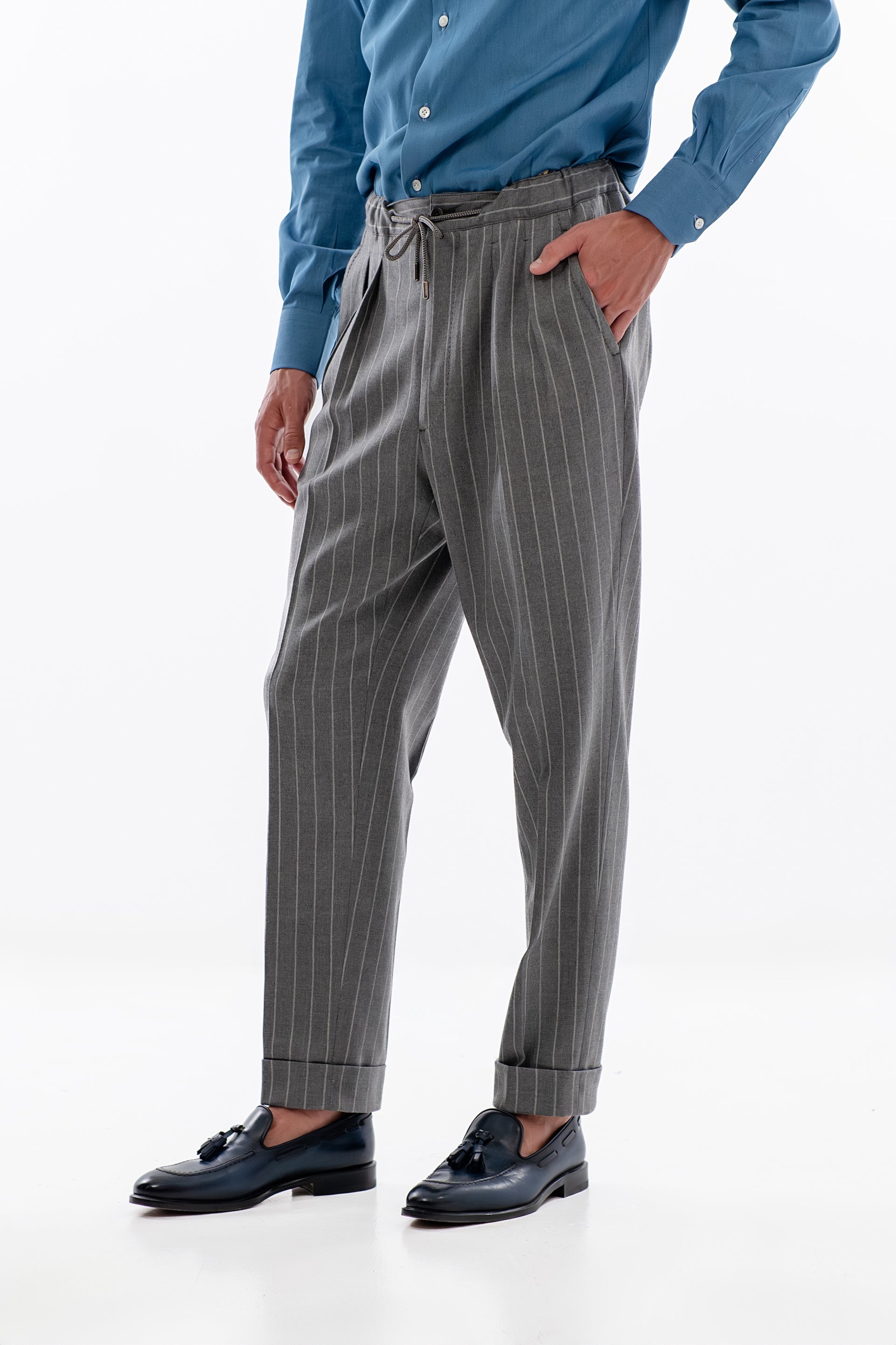 Opora Gray Pinstripe Trousers (Limited Edition)