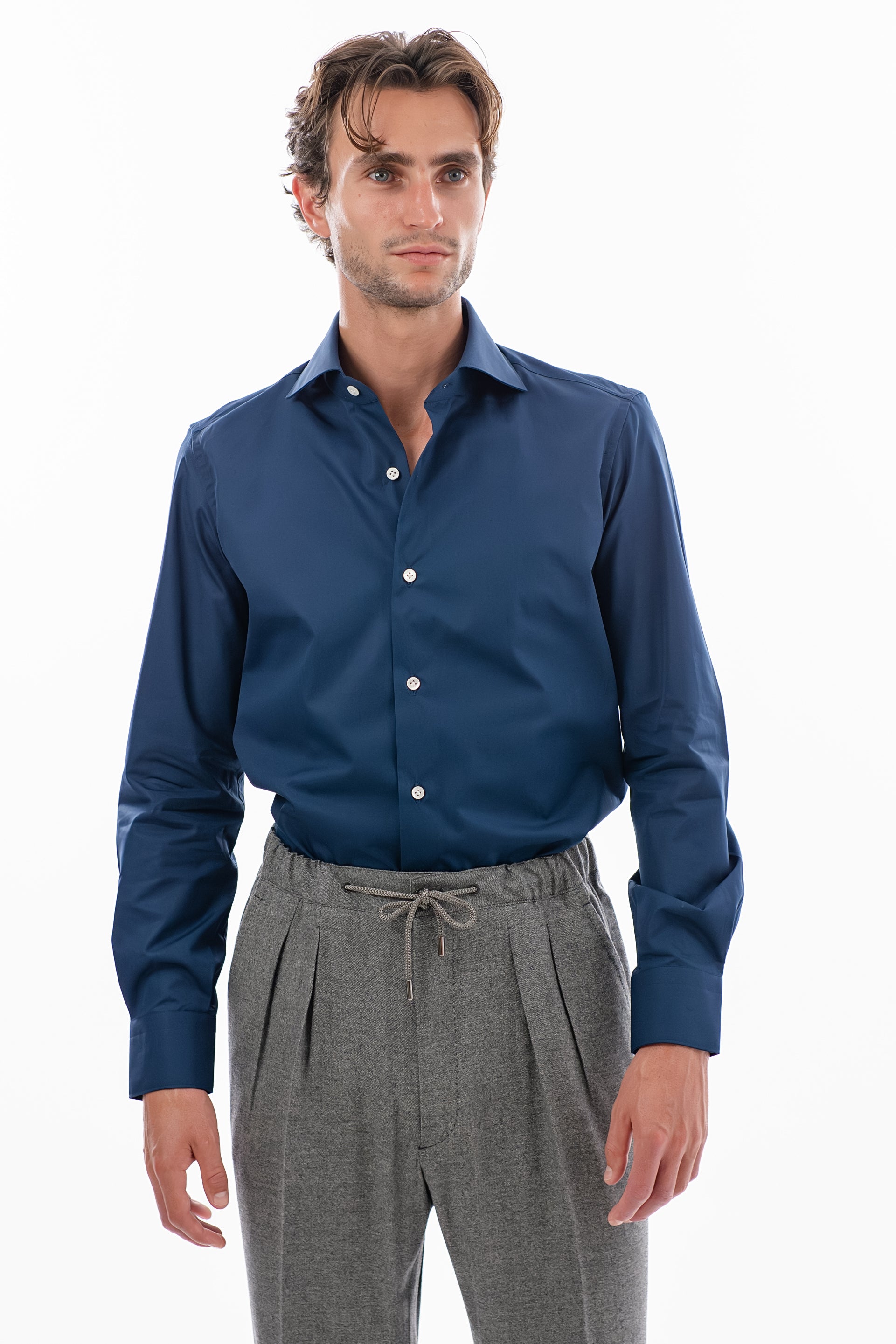 Blue poplin shirt