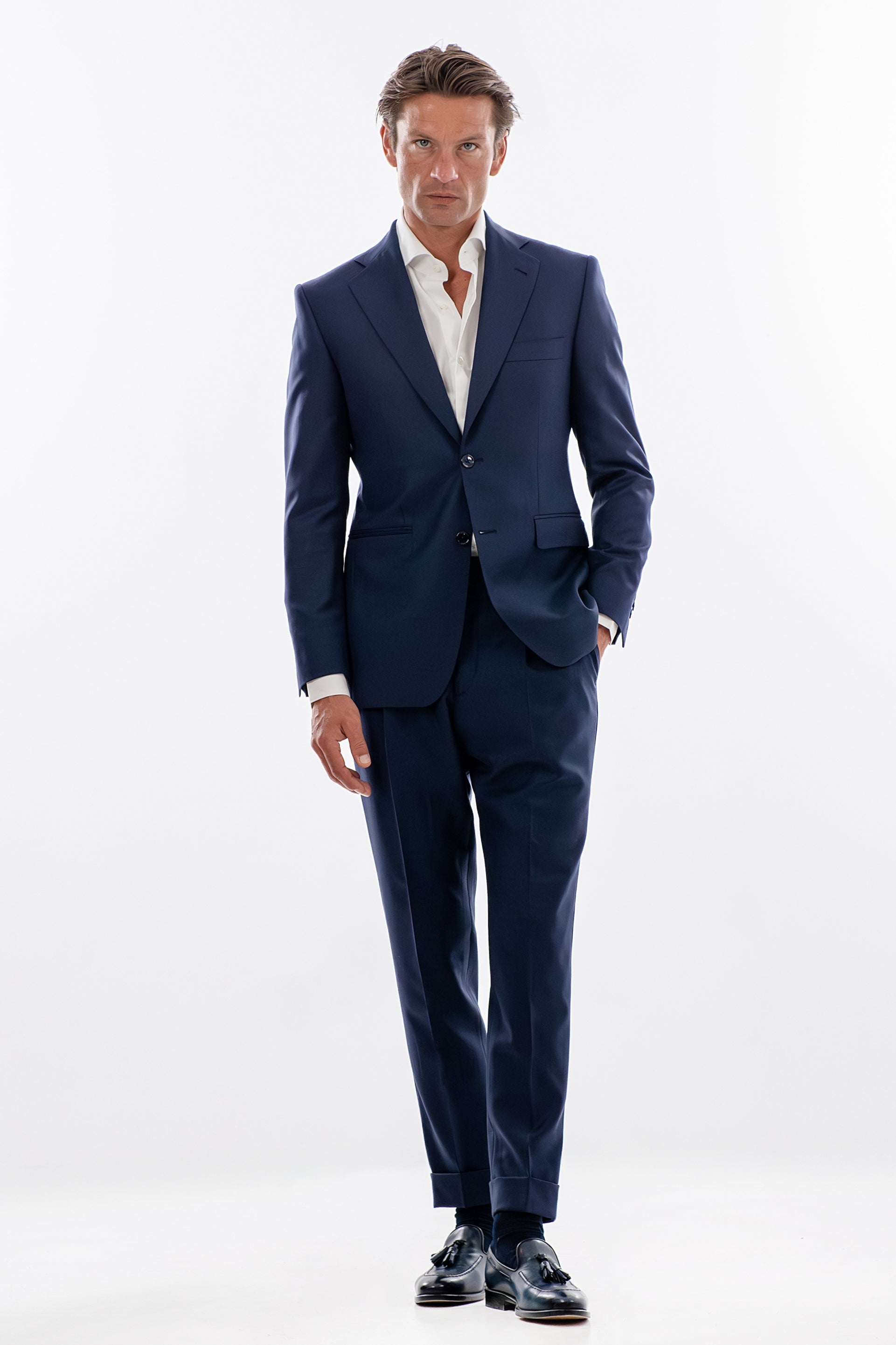 Blue wool suit