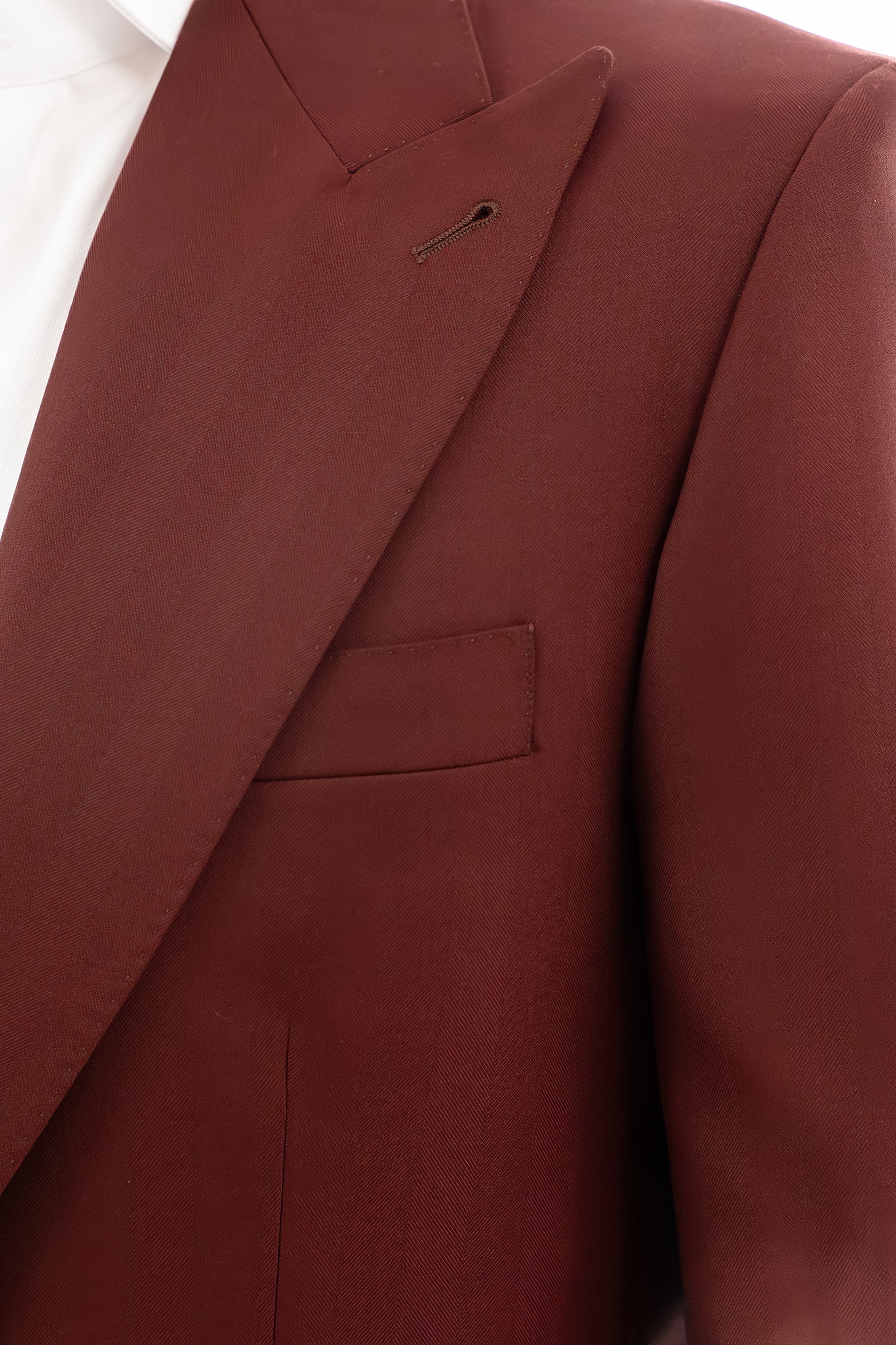 Burgundy herringbone suit