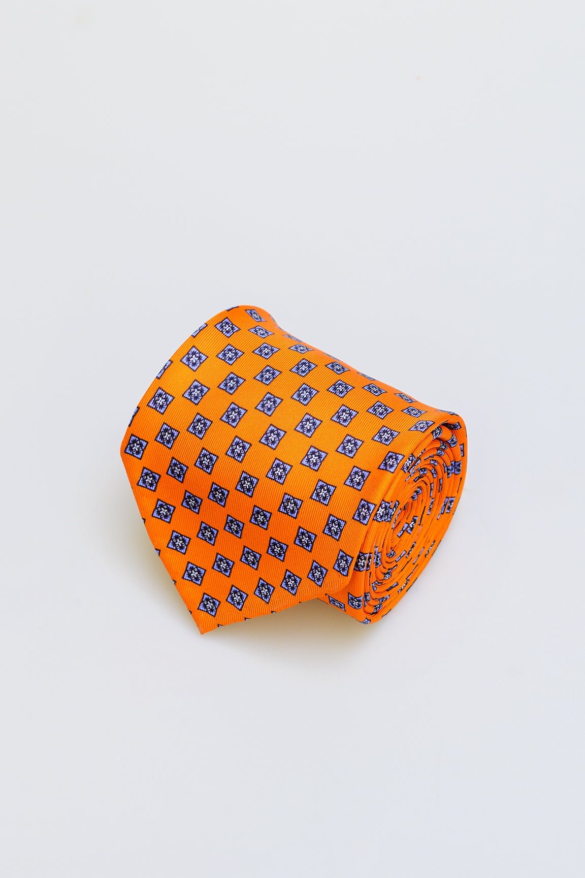 3fold orange fancy silk tie