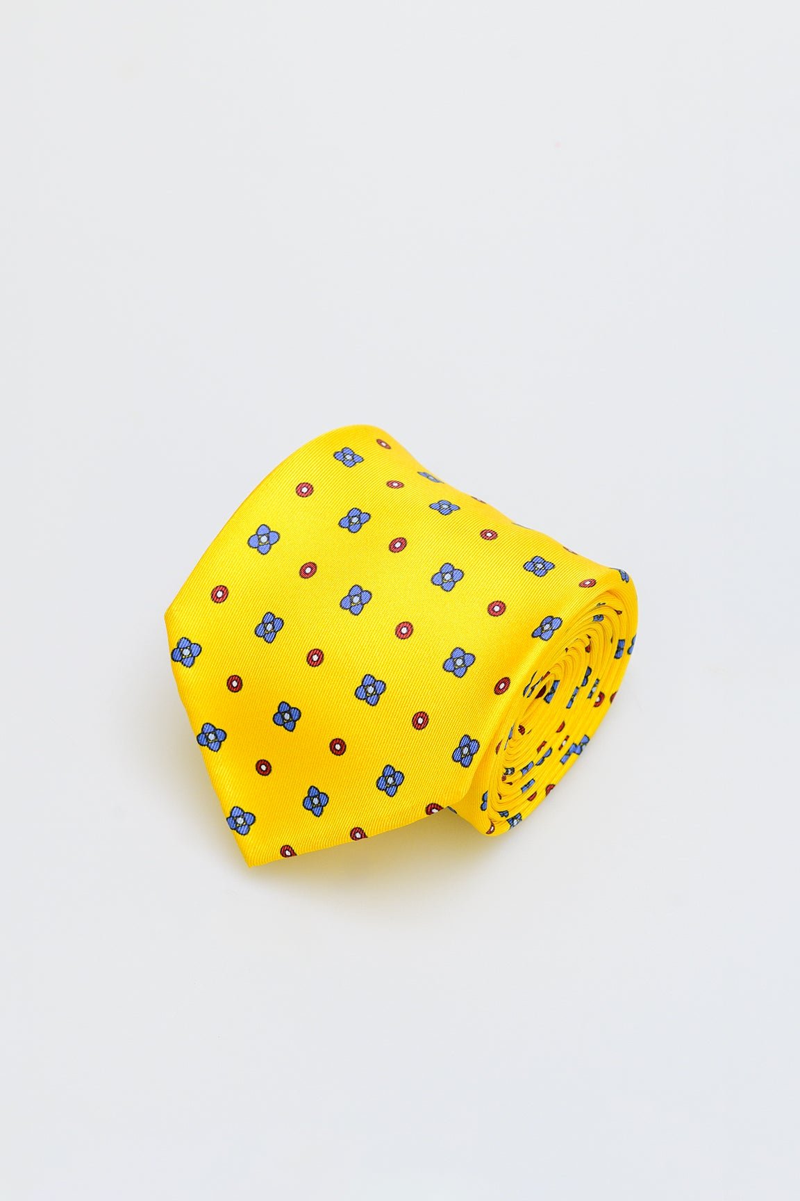 3fold yellow fancy silk tie