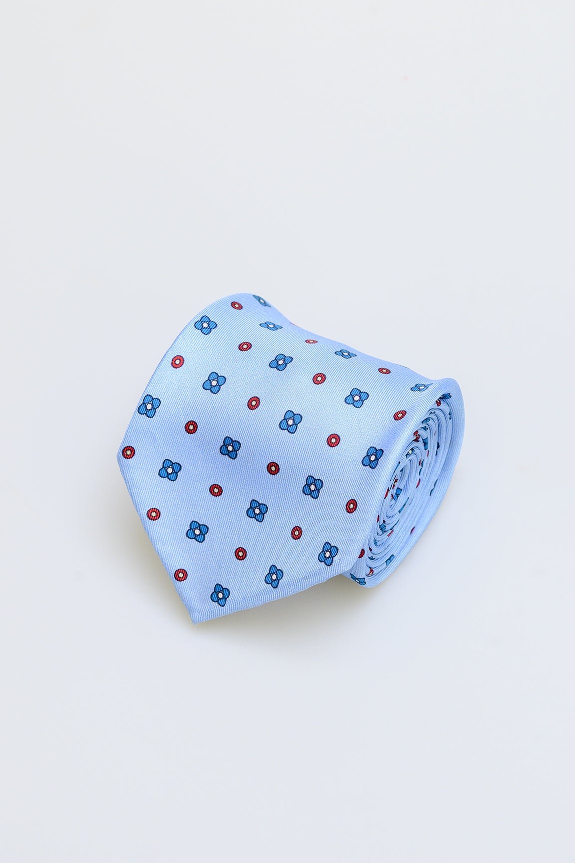 3fold light blue fancy silk tie