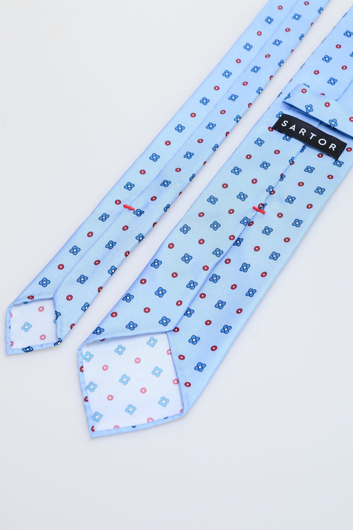 3fold light blue fancy silk tie