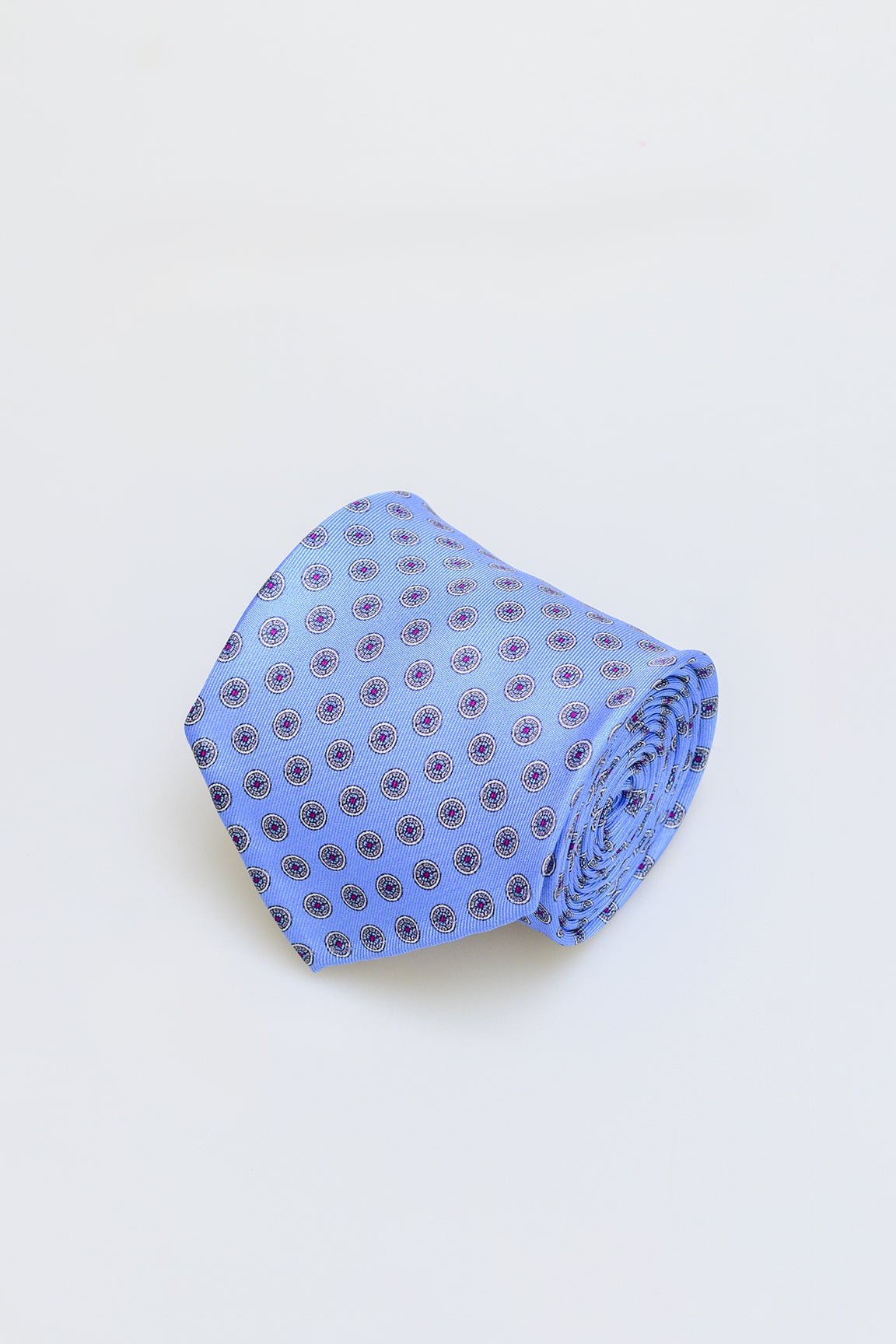 3fold light blue fancy silk tie