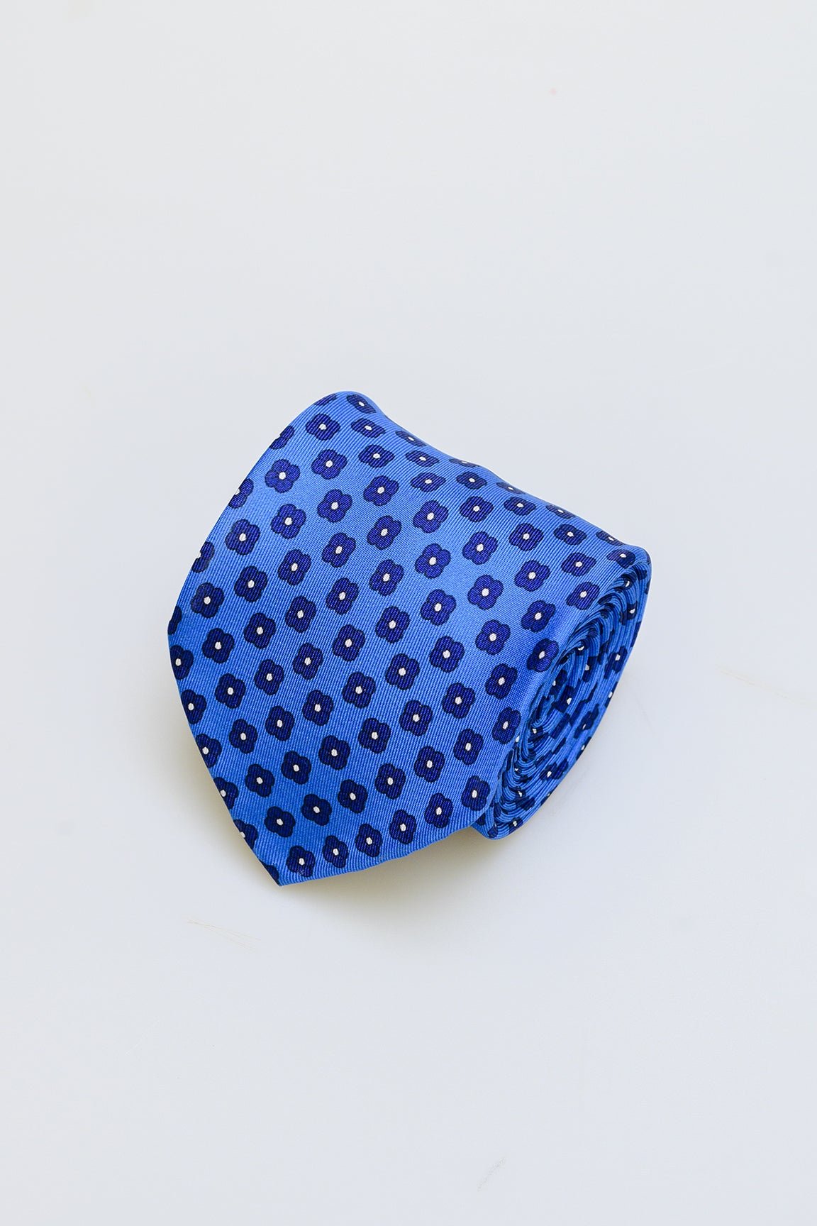 3fold blue fancy silk tie