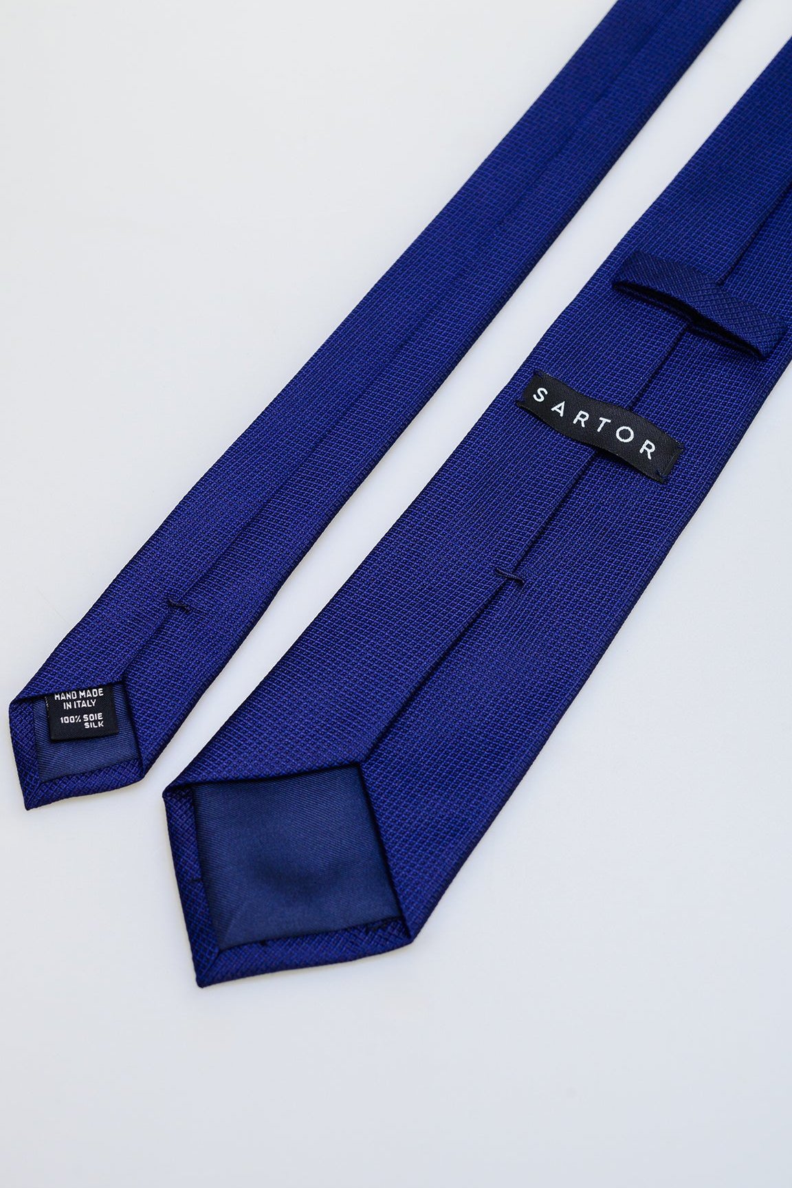 Blue silk tie