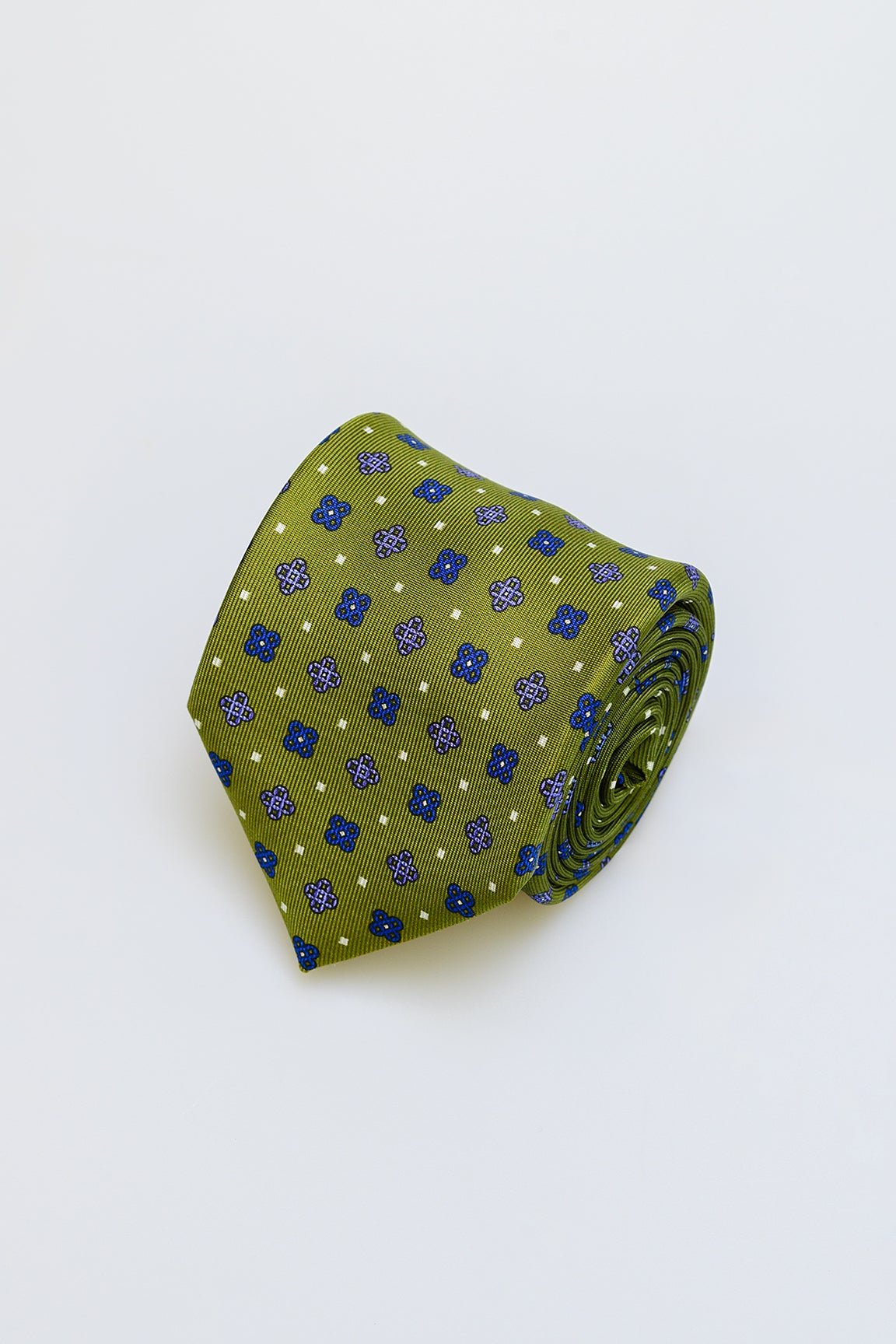 7fold green fancy silk tie