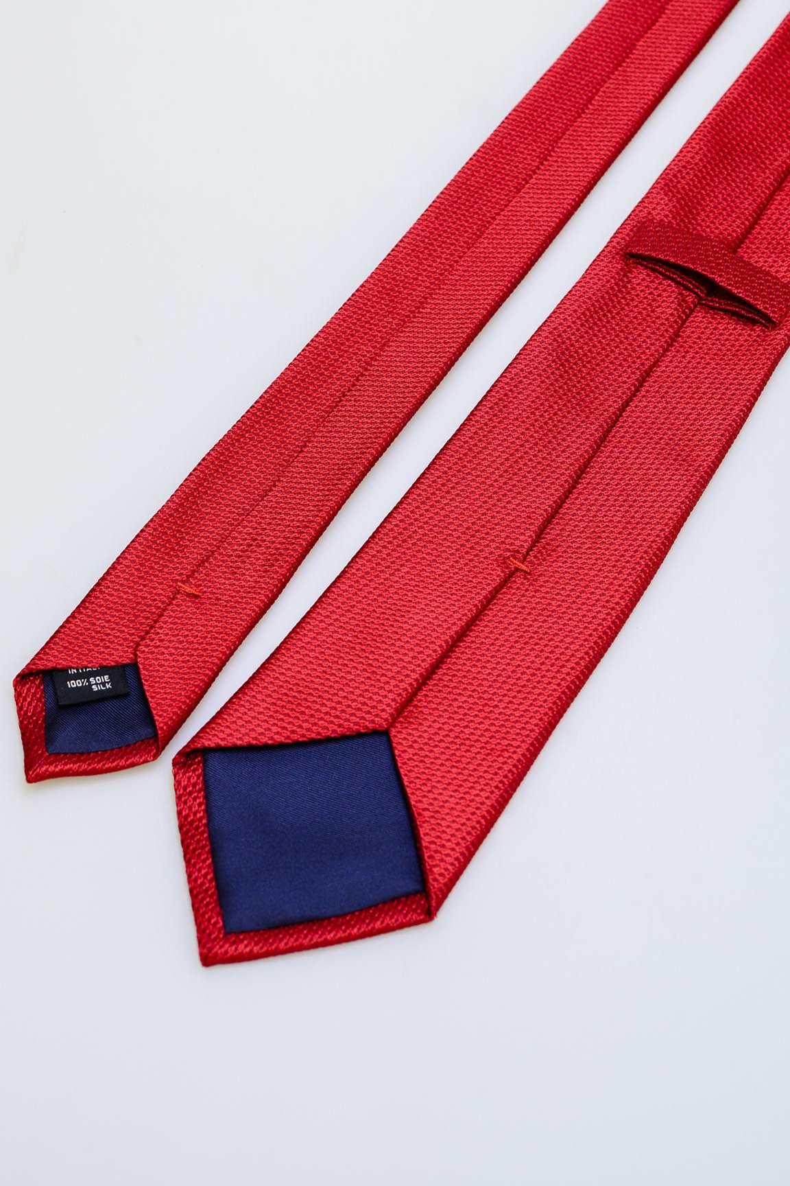 Red silk tie