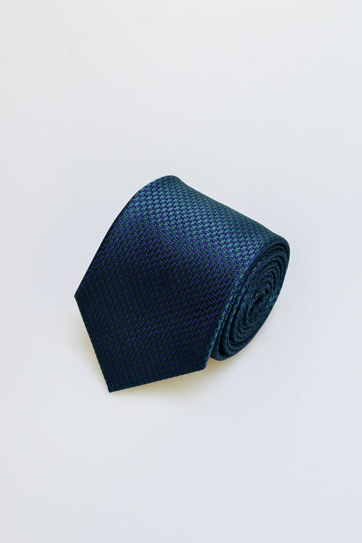 Green in blue microdesigns silk tie