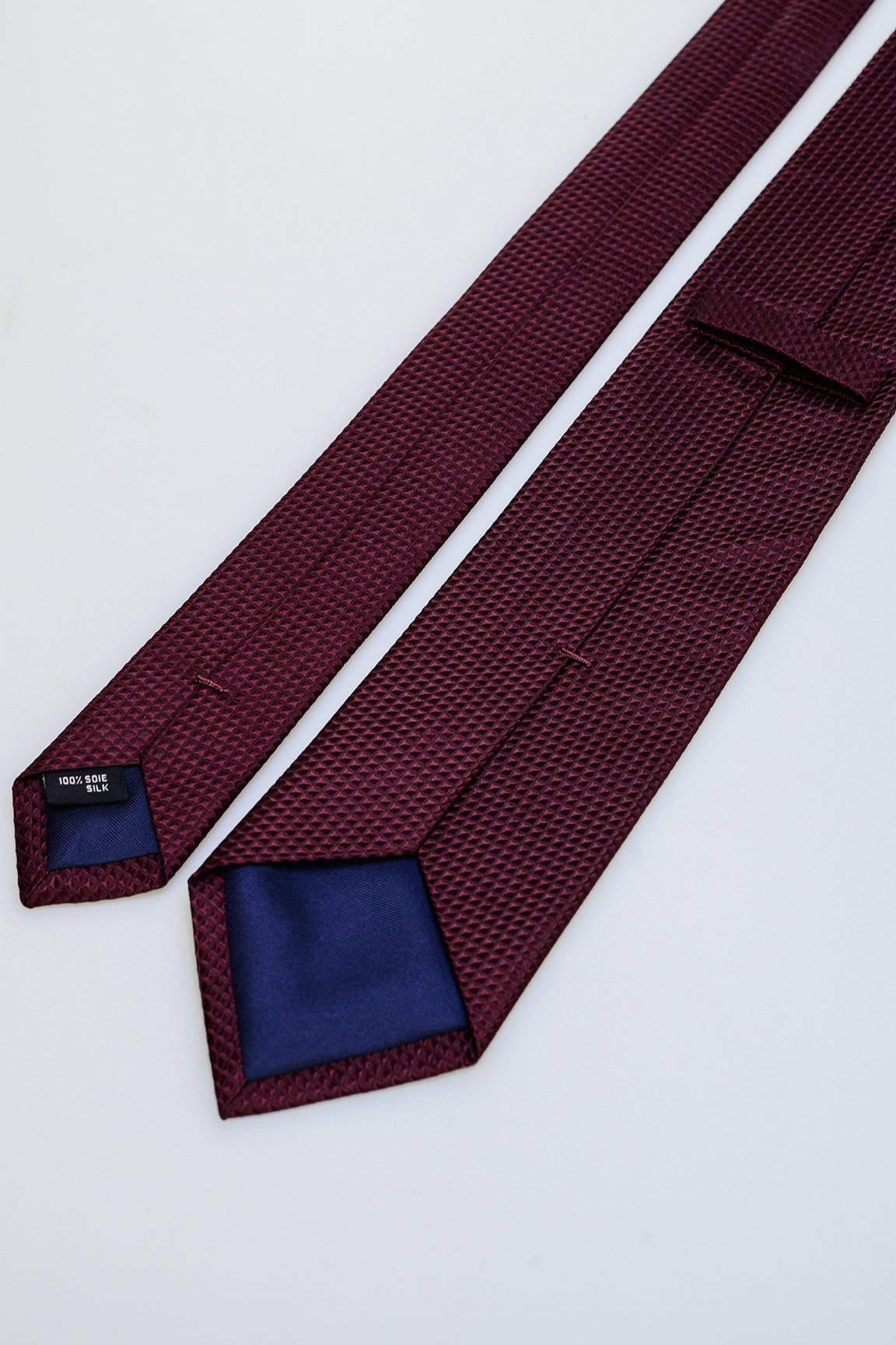 Burgundy silk tie